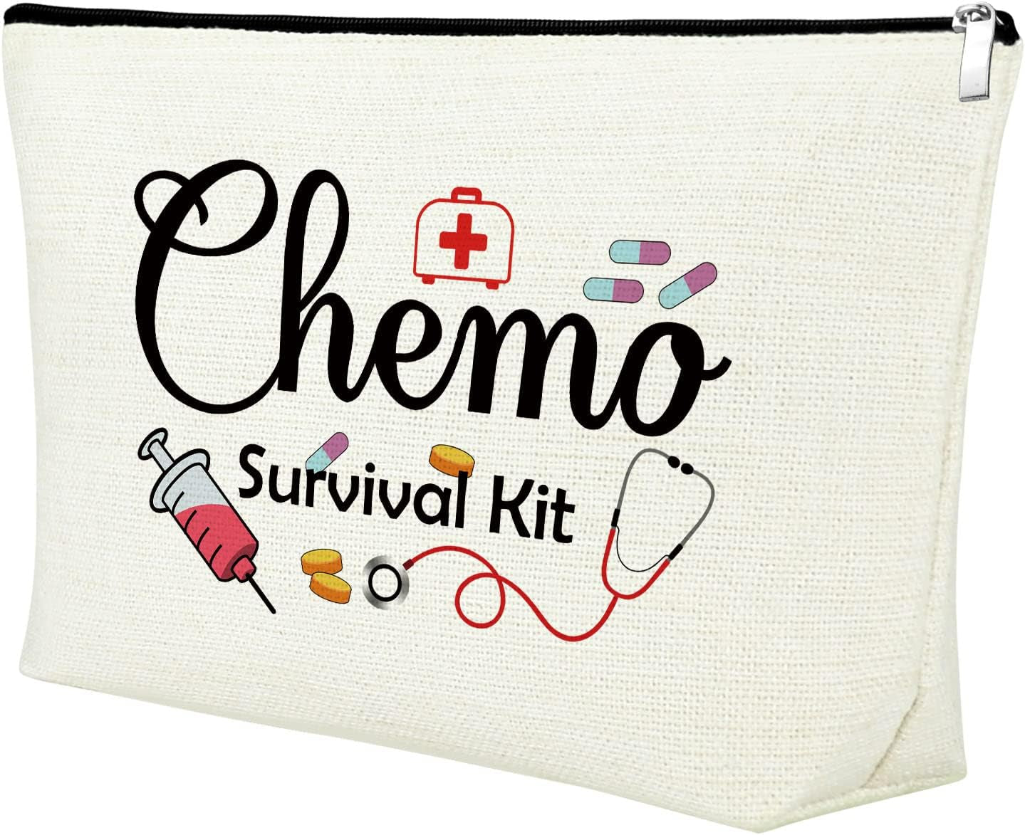 Cancer Gift for Chemo Patients Makeup Bag Cancer Warrior Gifts Chemo Care Package for Women Cancer Awareness Gift for Women Cosmetic Bag Chemotherapy Gift for Cancer Patient Inspirational Cancer Gift