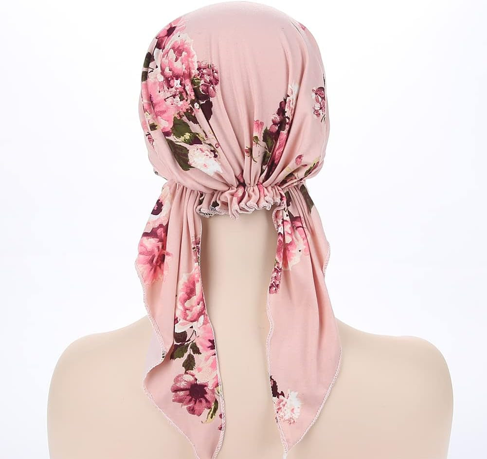Pre-Tied Bandana Turban Hat Chemo Cancer Headscarf Headwraps Headwear for Women Hair Cover Hat