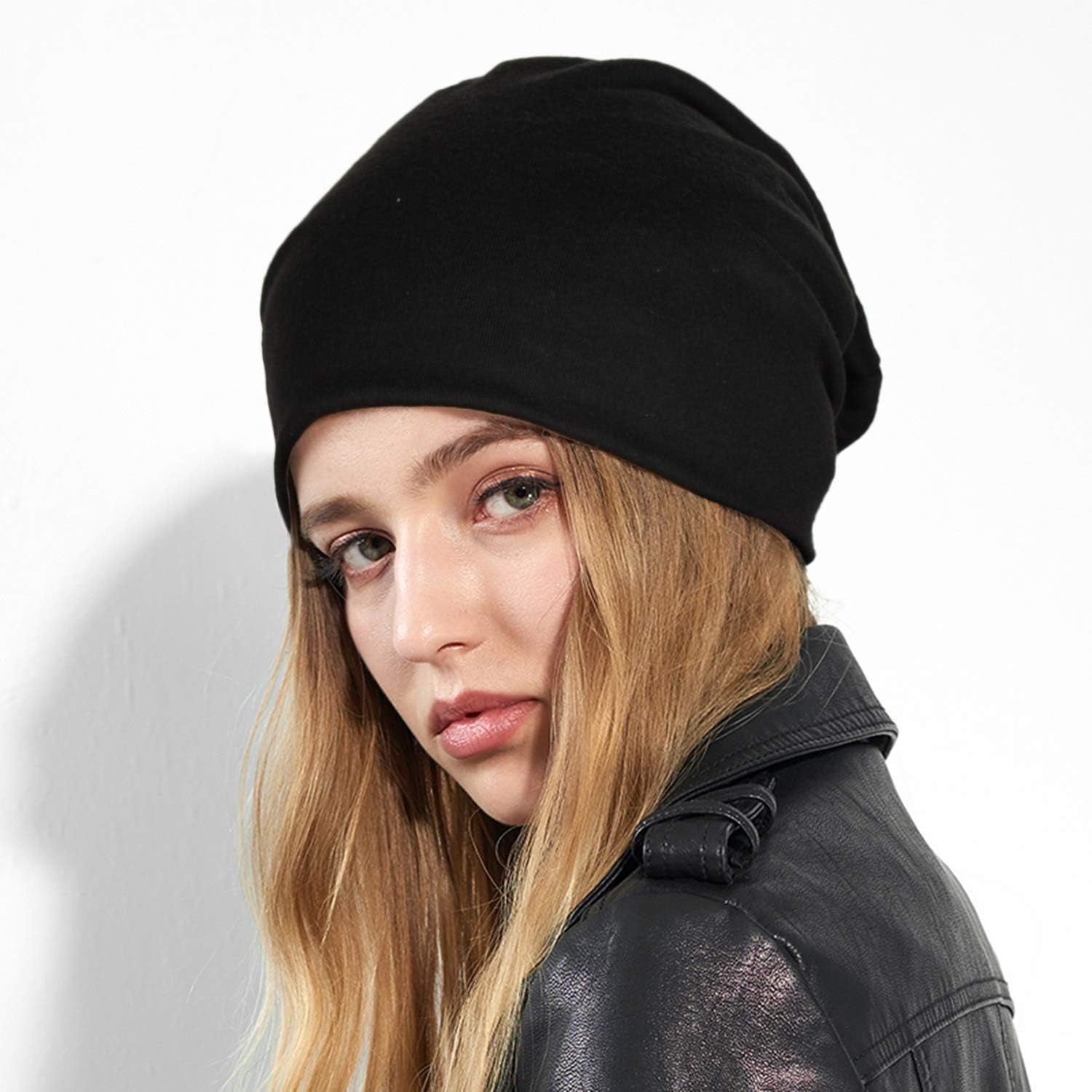 Cotton Slouchy Beanie Hip-Hop Soft Lightweight Running Beanie Adult Dwarf Hats Chemo Cap for Men Women