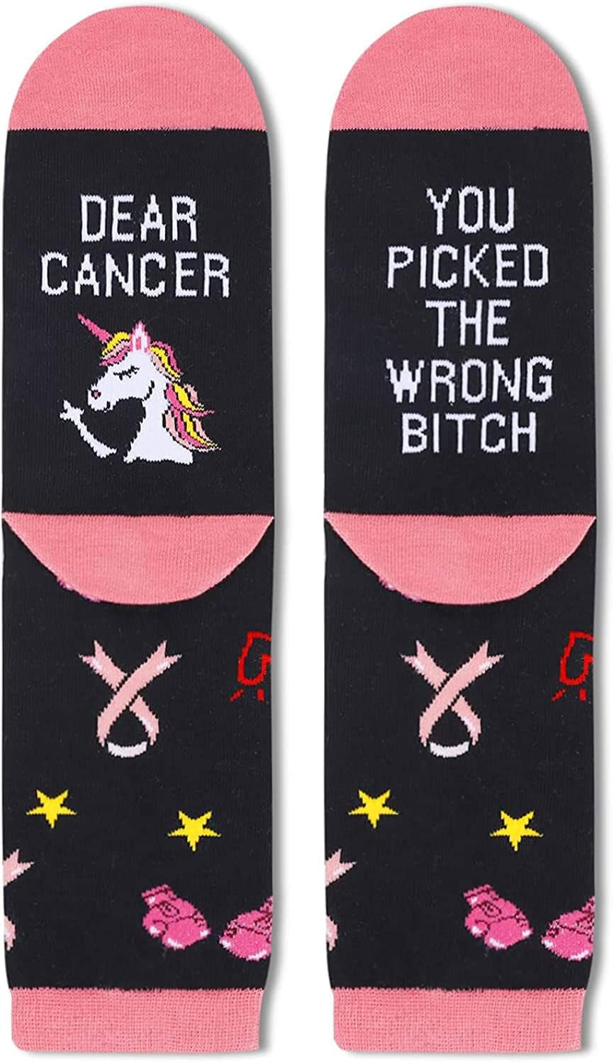 Breast Cancer Socks for Women Breast Cancer Awareness Socks Inspirational Socks Survivor Socks, Inspirational Gifts Breast Cancer Gifts Chemo Gifts