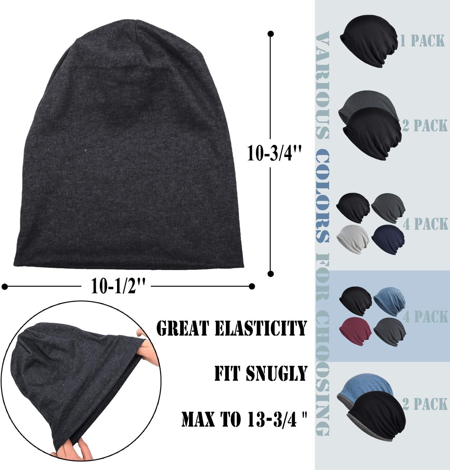 Cotton Slouchy Beanie Hip-Hop Soft Lightweight Running Beanie Adult Dwarf Hats Chemo Cap for Men Women
