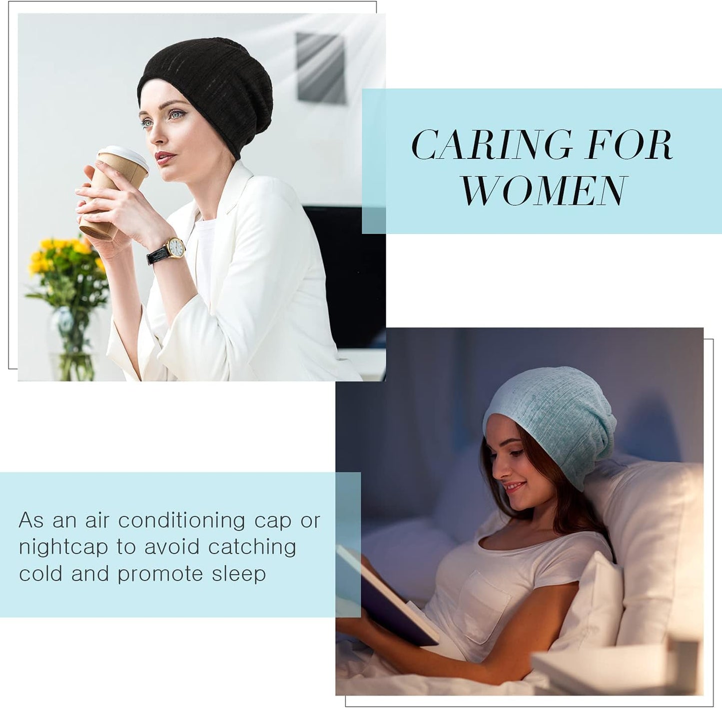 5 Pieces Women'S Slouchy Beanie Hat Stretch Turban Hats Cancer Headwear Caps Baggy Skull Sleep Scarf