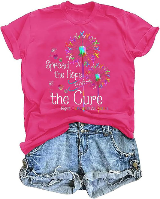 Cancer Shirts Women Fight Cancer in Shirt Breast Cancer Awareness Tshirt Ribbon Graphic Tees