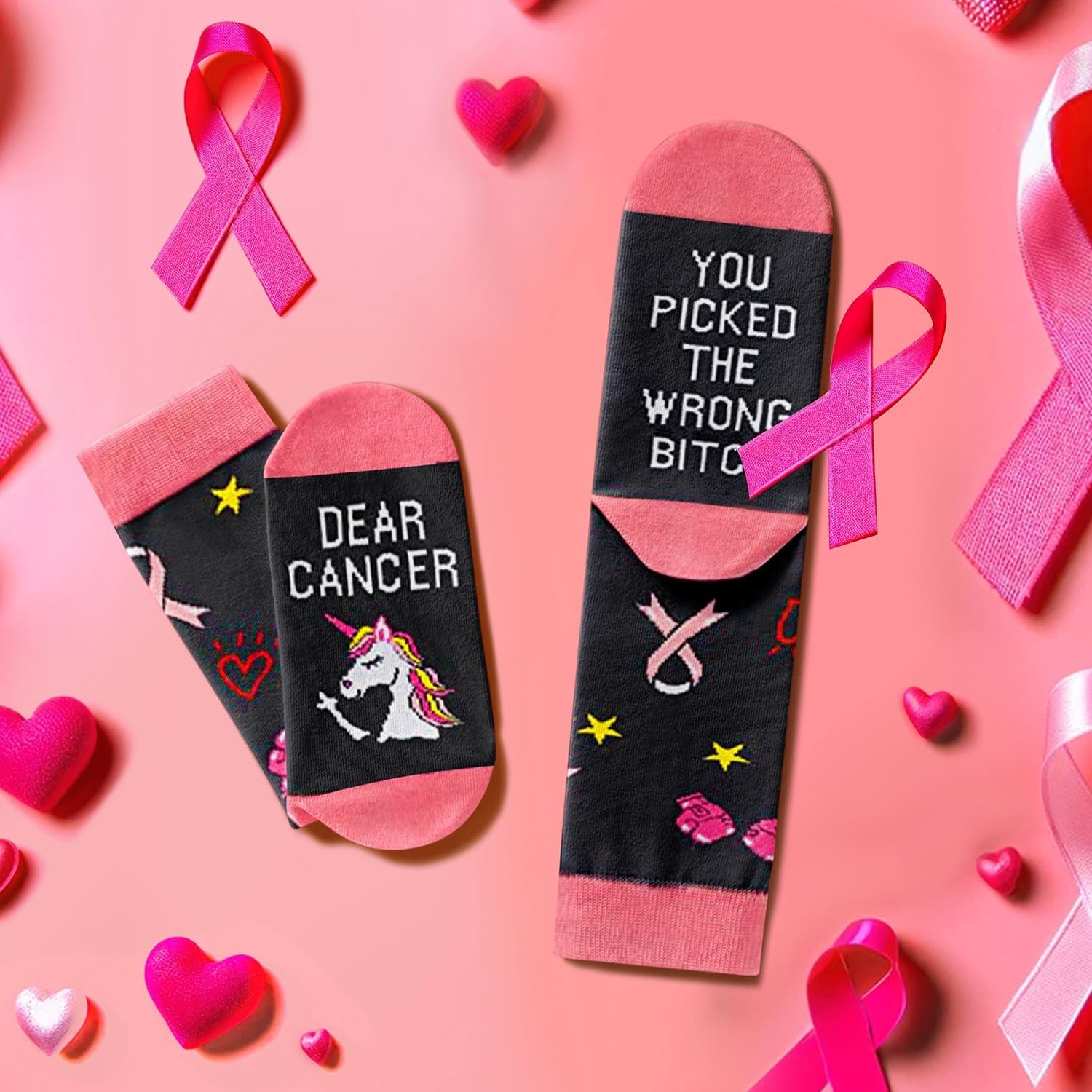 Breast Cancer Socks for Women Breast Cancer Awareness Socks Inspirational Socks Survivor Socks, Inspirational Gifts Breast Cancer Gifts Chemo Gifts