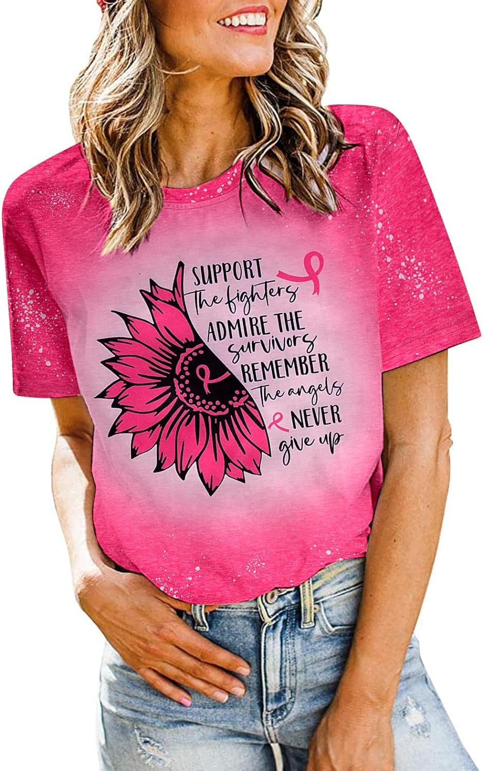 Breast Cancer Shirts Women Cancer Shirt Pink Ribbon Breast Cancer Awareness Tshirt Cancer Support Shirt Cancer Butterfly Tee