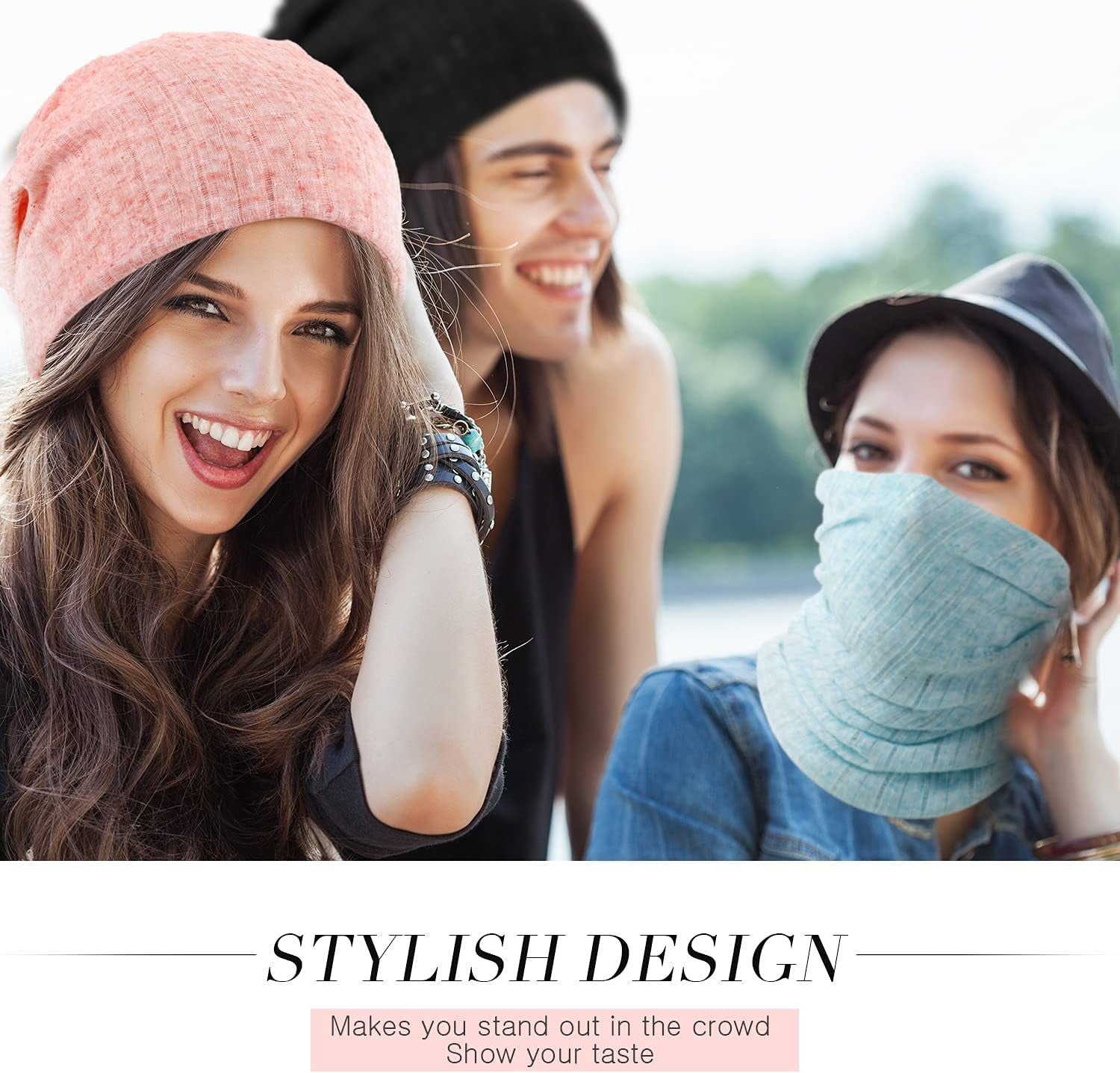 5 Pieces Women'S Slouchy Beanie Hat Stretch Turban Hats Cancer Headwear Caps Baggy Skull Sleep Scarf