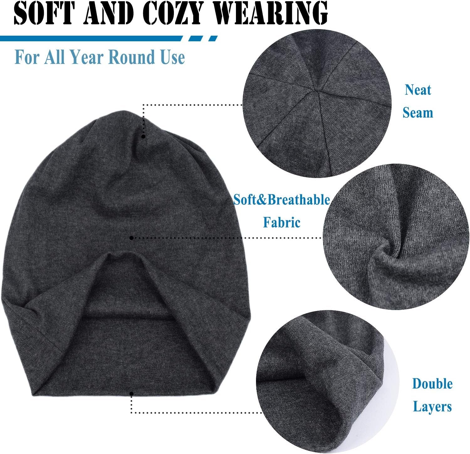 Cotton Slouchy Beanie Hip-Hop Soft Lightweight Running Beanie Adult Dwarf Hats Chemo Cap for Men Women