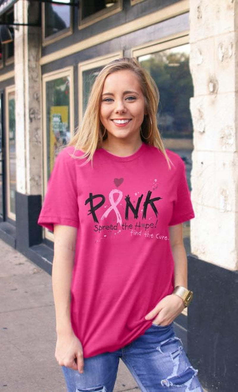Cancer Shirts Women Breast Cancer Shirt Funny Pink Ribbon Graphic Tee Cancer Awareness Shirt Spread the Hope Tee Top