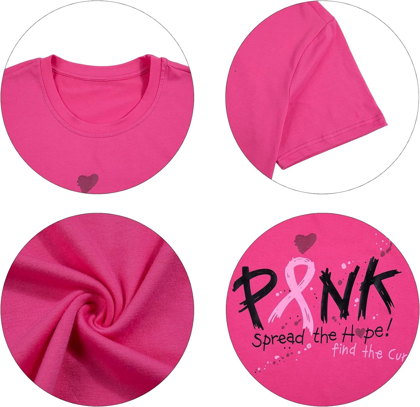 Cancer Shirts Women Breast Cancer Shirt Funny Pink Ribbon Graphic Tee Cancer Awareness Shirt Spread the Hope Tee Top