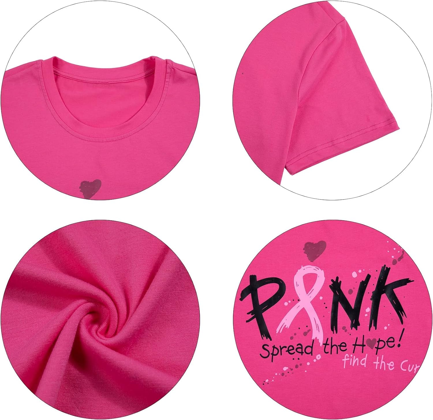 Cancer Shirts Women Breast Cancer Shirt Funny Pink Ribbon Graphic Tee Cancer Awareness Shirt Spread the Hope Tee Top
