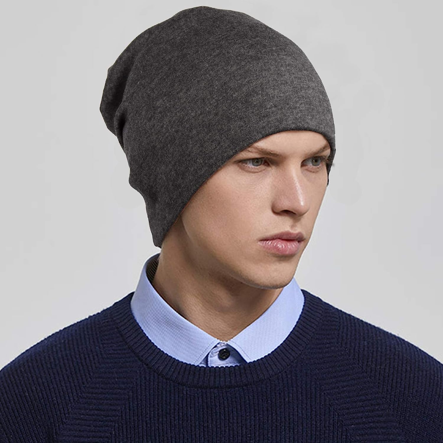 Cotton Slouchy Beanie Hip-Hop Soft Lightweight Running Beanie Adult Dwarf Hats Chemo Cap for Men Women